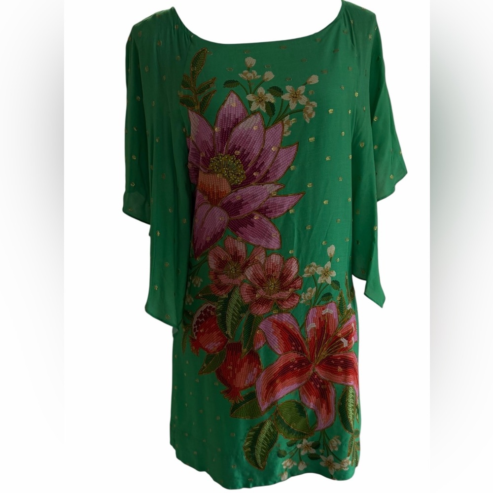 NWT FARM Rio short kaftan green dress Size Small - Picture 3 of 10